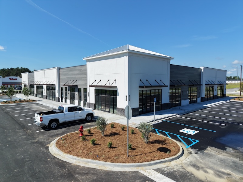 Commercial building with parking